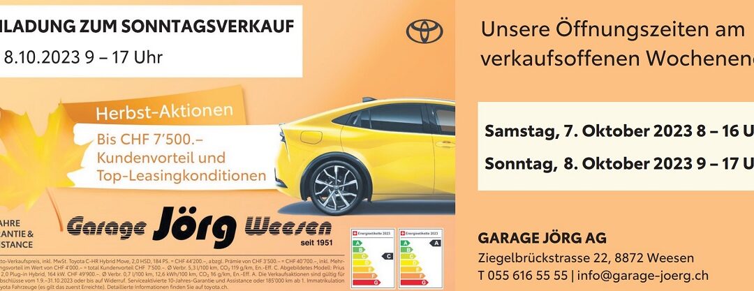 Einladung zum Sonntagsverkauf